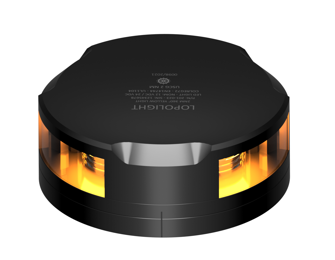 2nm 360° yellow Whistle, black w/FB base 2nm 360° yellow Whistle, black w/FB base